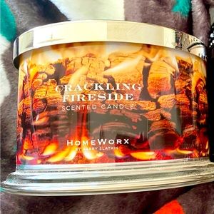 🔥”CRACKLING FIRESIDE” HOMEWORX BY HARRY SLATKIN 4 WICK CANDLE BRAND NEW 🔥